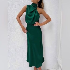 Green Satin Dress